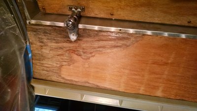 Water mark at sub-hatch after sanding. Looks better already.