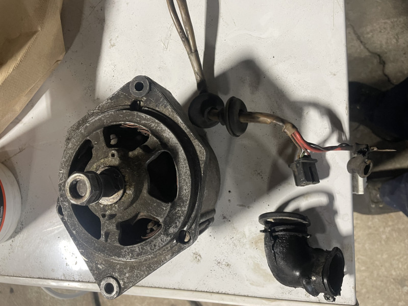 Old 55 amp alternator, harness, and cooling boot
