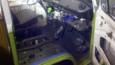 I have the cab area started and I'm going to install 4 speakers.  Two in the kick panels and two in the doors.