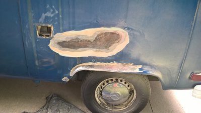 Bondo was 1/2"-3/4" thick in some areas. Rad!