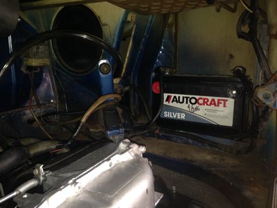 Pop riveted &quot;battery tray&quot;